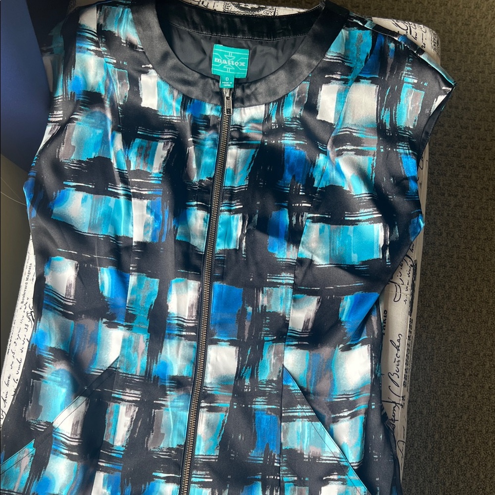Blue and Black Mini Dress